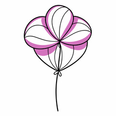 Balloon Flower Bloom Flower Botanical Drawing Line Art Vector Illustration