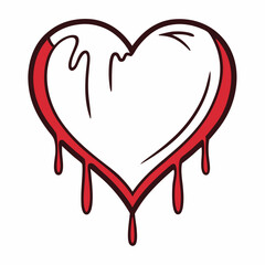 Bleeding Heart Bloom Flower Botanical Drawing Line Art Vector Illustration