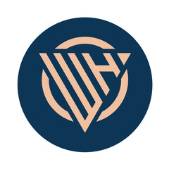 Creative simple Initial Monogram WH Logo Designs.