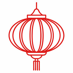 Chinese Lantern Bloom Flower Botanical Drawing Line Art Vector Illustration