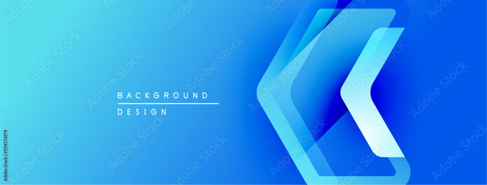 Leinwandbilder Abstract blue gradient background. Modern design features layered arrow shapes, creating dynamic visual effect. Simple, clean aesthetic.