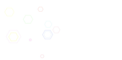 Abstract colorful hexagon technology geometric pattern concept white background. Use for template, wallpaper, website vector illustration.