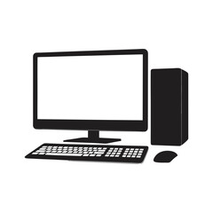 desktop computer vector art