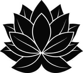 Flat Lotus Silhouette Vector – Clean and Balanced Petal Design