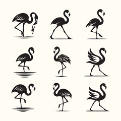 Flamingo icon, minimalistic vector illustration