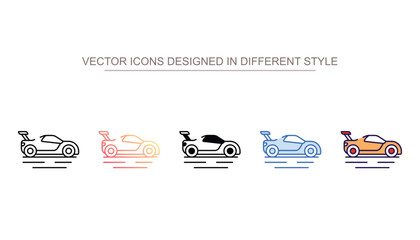 Racing Car icon design with white background stock illustration