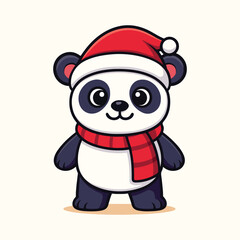 A Cute cartoon panda holding