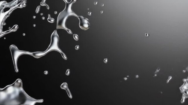 Abstract liquid metal splash against a dark background