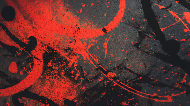 editorial spread on color psychology | abstract transcendence | energetic tension | orchestral red-black | musical equilibrium | celestial glyphs | rhythmic line clusters | form disintegration |