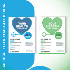 Modern Medical Flyer Template with Heart-Shaped Stethoscope and Discount Offer