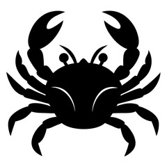 Black Silhouette of a Crab Vector