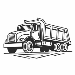 Dump Truck Construction Vehicle Illustration