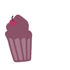 cupcake with cherry illustration