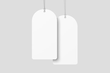 Blank White Rounded Clothes Tag Mockup