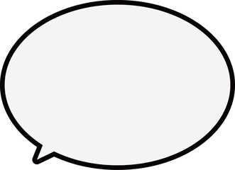 黒縁に薄いグレーのシンプルなふきだし。楕円形で使いやすい吹き出し。