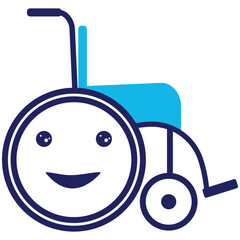 wheel chier flat icon