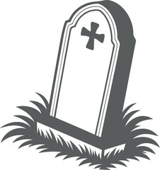 Obraz premium Gravestone on White Background Vector