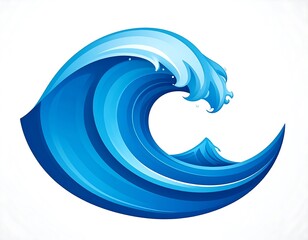 Naklejka premium Abstract blue ocean wave graphic