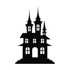 Fototapeta premium silhouette halloween haunted house