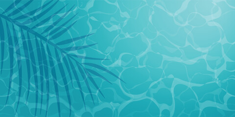 Palm plant silhouette reflected on the water stock vector, Summer background