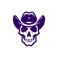 vector illustration of a skull and hat logo design