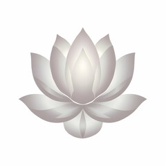 Stylized Lotus Flower Illustration on White Background