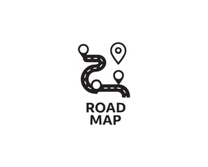 Road Map icon vector art illustration
