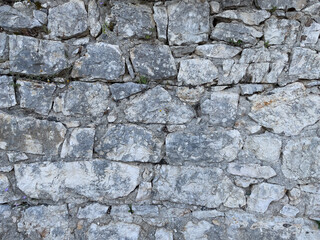 Pattern of grey rock bricks