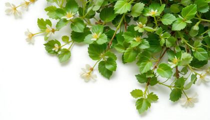 Herbal medicine plant Sesuvium portulacastrum or Shoreline purslane isolated on white background