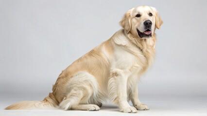 English Cream Golden Retriever on studio background