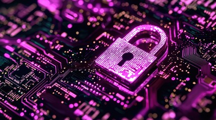 Digital lock on a circuit board.