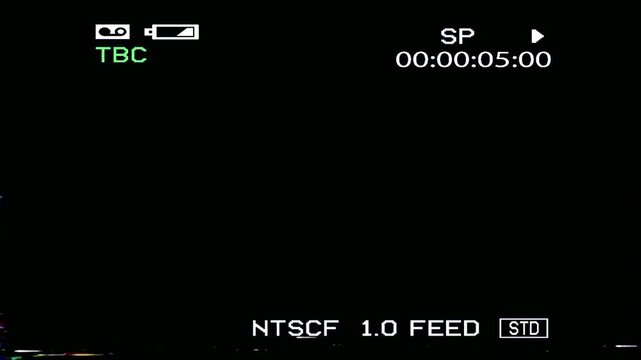Glitched Signal MiniDV Analog Tape with Low Battery  Seamless 4K Video Background Overlay Effect Loop