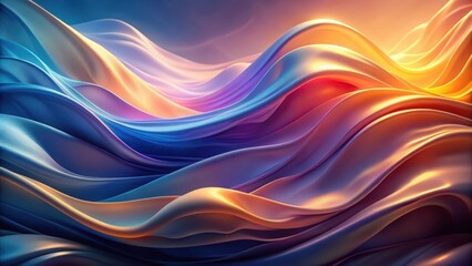 Abstract Swirling Hues A Symphony of Blue, Gold, and Purple Drapery in Fluid Motion