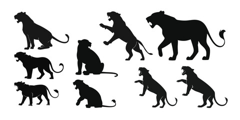 silhouette set of black panther