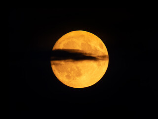 blood moon in the black sky