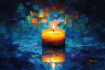 An artistic rendering of a Havdala candle, showcasing its significance in Jewish tradition