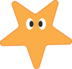 Cute orange starfish with big eyes