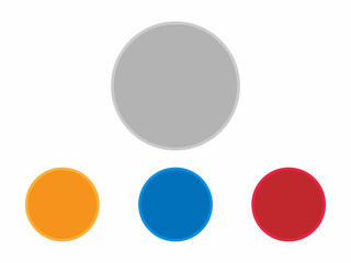 Four color circles arranged in a hierarchical layout.