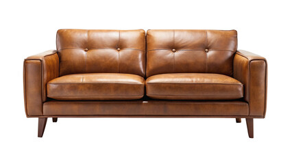 lassic Leather Sofa PNG Elegant Couch with Transparent Background