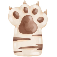 Hand painted watercolor cat paw