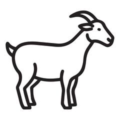 goat silhouette vector icon design with a white background