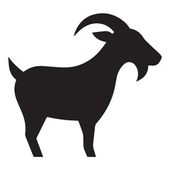 goat silhouette vector icon design with a white background