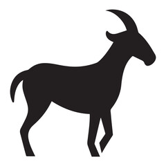 goat silhouette vector icon design with a white background
