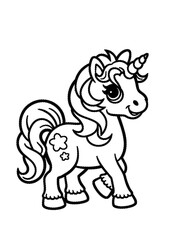 coloring page cute unicorn 