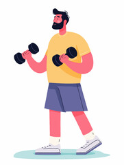 Man Lifting Weights Fitness Exercise Strength Training