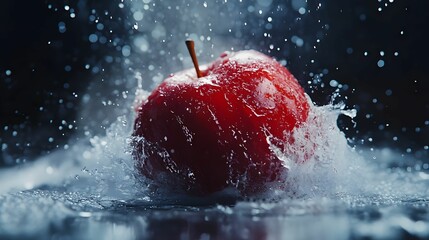 Red Apple Splash AI Generative