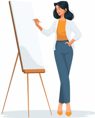 Fototapeta premium Woman Presenting Ideas Visual Communication Strategy