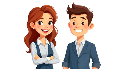 Fototapeta premium host couple flat design illustration