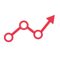 折れ線グラフ矢印のベクター素材：業績・市場 - Line Graph Arrow Vector Material: Performance and Market