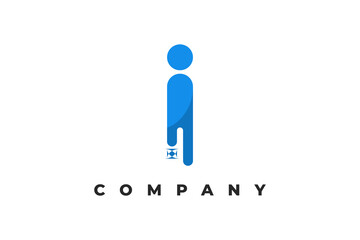 letter i liquid minimal logo design